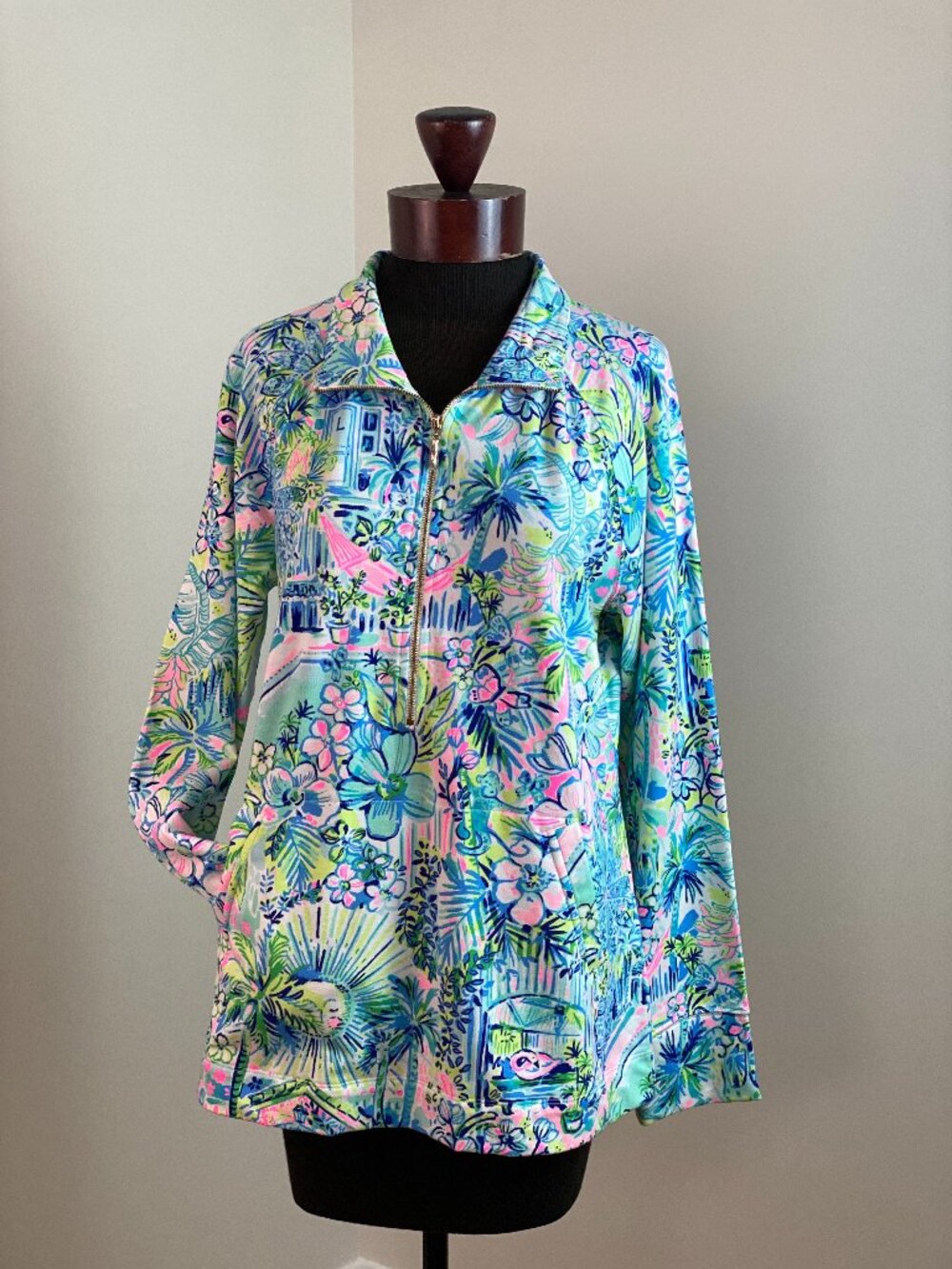 Lilly Pulitzer NWT Skipper Popover Lilly's House Half Zip Sweatshirt Size L
